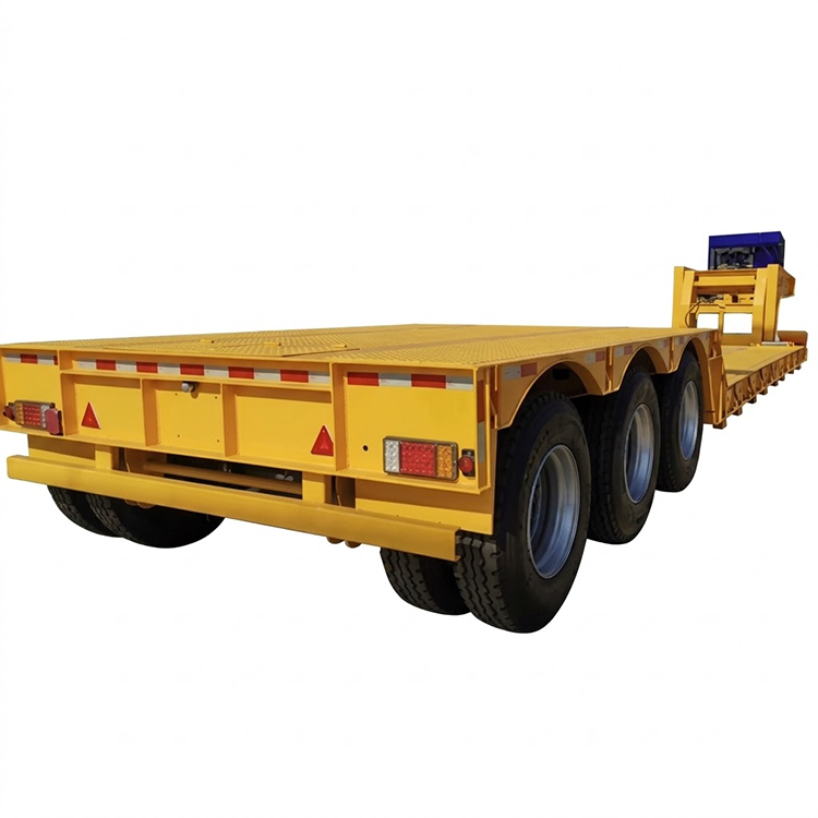 Trīs asu noņemama piekabe ar zemu gultu